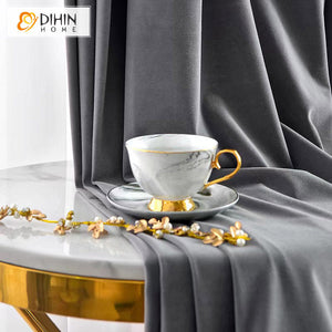 DIHIN HOME Euroeapn Luxury Grey Velvet,Blackout Grommet Window Curtain for Living Room ,52x63-inch,1 Panel Roman Shades Curtains Window Blinds custom curtains blackout curtains curtains for living room sheer curtains curtain fabric linen curtains kitchen curtains velvet curtains pinch pleat curtains bay window curtains outdoor curtains pleated curtains floral curtains dining room curtains kitchen valances drapes for bedroom patio curtains nursery curtains grommet curtains
