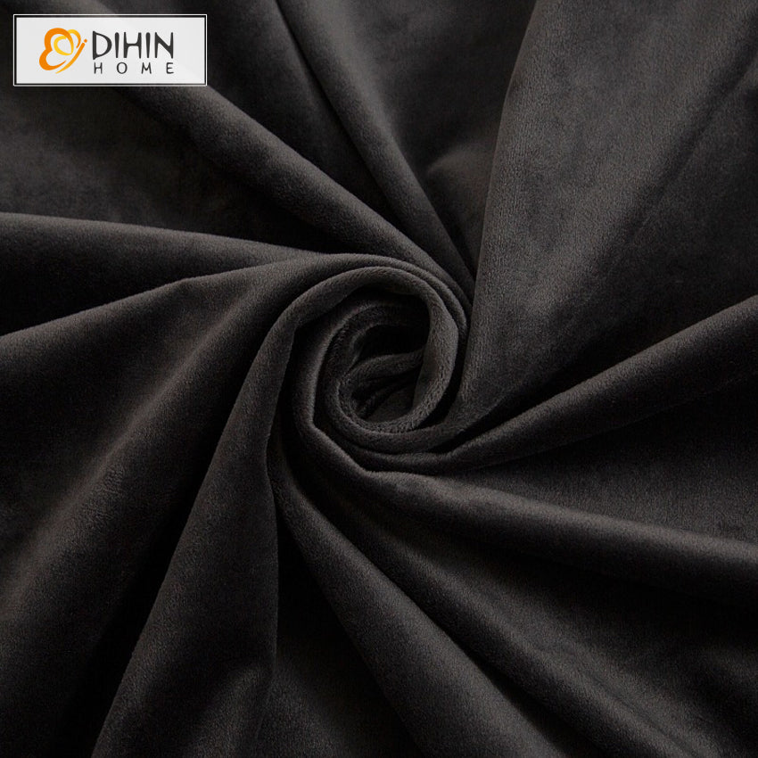 DIHIN HOME European Black Velvet Fabric,Blackout Grommet Window Curtain for Living Room ,52x63-inch,1 Panel Roman Shades Curtains Window Blinds custom curtains blackout curtains curtains for living room sheer curtains curtain fabric linen curtains kitchen curtains velvet curtains pinch pleat curtains bay window curtains outdoor curtains pleated curtains floral curtains dining room curtains kitchen valances drapes for bedroom patio curtains nursery curtains grommet curtains