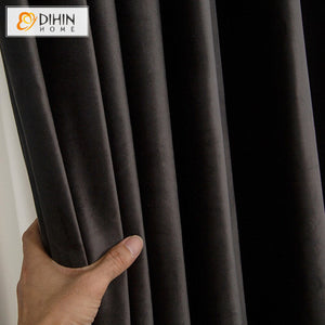 DIHIN HOME European Black Velvet Fabric,Blackout Grommet Window Curtain for Living Room ,52x63-inch,1 Panel Roman Shades Curtains Window Blinds custom curtains blackout curtains curtains for living room sheer curtains curtain fabric linen curtains kitchen curtains velvet curtains pinch pleat curtains bay window curtains outdoor curtains pleated curtains floral curtains dining room curtains kitchen valances drapes for bedroom patio curtains nursery curtains grommet curtains