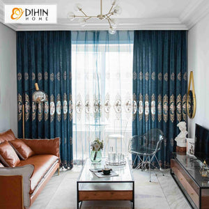 DIHIN HOME European Blue Color Customized Valance ,Blackout Curtains Grommet Window Curtain for Living Room ,52x84-inch,1 Panel Roman Shades Curtains Window Blinds custom curtains blackout curtains curtains for living room sheer curtains curtain fabric linen curtains kitchen curtains velvet curtains pinch pleat curtains bay window curtains outdoor curtains pleated curtains floral curtains dining room curtains kitchen valances drapes for bedroom patio curtains nursery curtains grommet curtains
