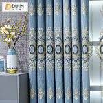 DIHIN HOME European Blue Color Embroidered Curtains,Blackout Grommet Window Curtain for Living Room ,52x84-inch,1 Panel Roman Shades Curtains Window Blinds custom curtains blackout curtains curtains for living room sheer curtains curtain fabric linen curtains kitchen curtains velvet curtains pinch pleat curtains bay window curtains outdoor curtains pleated curtains floral curtains dining room curtains kitchen valances drapes for bedroom patio curtains nursery curtains grommet curtains