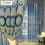 DIHIN HOME European Blue Color Embroidered Curtains,Blackout Grommet Window Curtain for Living Room ,52x84-inch,1 Panel Roman Shades Curtains Window Blinds custom curtains blackout curtains curtains for living room sheer curtains curtain fabric linen curtains kitchen curtains velvet curtains pinch pleat curtains bay window curtains outdoor curtains pleated curtains floral curtains dining room curtains kitchen valances drapes for bedroom patio curtains nursery curtains grommet curtains