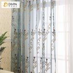 DIHIN HOME European Blue Color Embroidered Sheer Curtain, Grommet Window Curtain for Living Room ,52x63-inch,1 Panel Roman Shades Curtains Window Blinds custom curtains blackout curtains curtains for living room sheer curtains curtain fabric linen curtains kitchen curtains velvet curtains pinch pleat curtains bay window curtains outdoor curtains pleated curtains floral curtains dining room curtains kitchen valances drapes for bedroom patio curtains nursery curtains grommet curtains