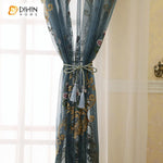 DIHIN HOME European Blue Color Embroidered Sheer Curtain, Grommet Window Curtain for Living Room ,52x63-inch,1 Panel Roman Shades Curtains Window Blinds custom curtains blackout curtains curtains for living room sheer curtains curtain fabric linen curtains kitchen curtains velvet curtains pinch pleat curtains bay window curtains outdoor curtains pleated curtains floral curtains dining room curtains kitchen valances drapes for bedroom patio curtains nursery curtains grommet curtains