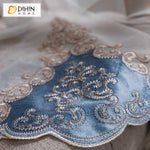 DIHIN HOME European Blue Embroidered Sheer Curtain, Grommet Window Curtain for Living Room ,52x63-inch,1 Panel Roman Shades Curtains Window Blinds custom curtains blackout curtains curtains for living room sheer curtains curtain fabric linen curtains kitchen curtains velvet curtains pinch pleat curtains bay window curtains outdoor curtains pleated curtains floral curtains dining room curtains kitchen valances drapes for bedroom patio curtains nursery curtains grommet curtains