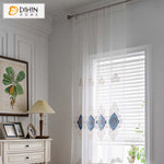 DIHIN HOME European Blue Embroidered Sheer Curtain, Grommet Window Curtain for Living Room ,52x63-inch,1 Panel Roman Shades Curtains Window Blinds custom curtains blackout curtains curtains for living room sheer curtains curtain fabric linen curtains kitchen curtains velvet curtains pinch pleat curtains bay window curtains outdoor curtains pleated curtains floral curtains dining room curtains kitchen valances drapes for bedroom patio curtains nursery curtains grommet curtains