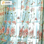 DIHIN HOME European Blue Flowers Embroidered Curtains Customzied Valance ,Blackout Curtains Grommet Window Curtain for Living Room ,52x84-inch,1 Panel Roman Shades Curtains Window Blinds custom curtains blackout curtains curtains for living room sheer curtains curtain fabric linen curtains kitchen curtains velvet curtains pinch pleat curtains bay window curtains outdoor curtains pleated curtains floral curtains dining room curtains kitchen valances drapes for bedroom patio curtains nursery curtains grommet 
