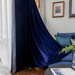 DIHIN HOME European Blue Velvet Blackout Curtains With Embroidered Lace,Blackout Grommet Window Curtain for Living Room ,52x63-inch,1 Panel Roman Shades Curtains Window Blinds custom curtains blackout curtains curtains for living room sheer curtains curtain fabric linen curtains kitchen curtains velvet curtains pinch pleat curtains bay window curtains outdoor curtains pleated curtains floral curtains dining room curtains kitchen valances drapes for bedroom patio curtains nursery curtains grommet curtains