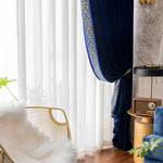 DIHIN HOME European Blue Velvet Blackout Curtains With Embroidered Lace,Blackout Grommet Window Curtain for Living Room ,52x63-inch,1 Panel Roman Shades Curtains Window Blinds custom curtains blackout curtains curtains for living room sheer curtains curtain fabric linen curtains kitchen curtains velvet curtains pinch pleat curtains bay window curtains outdoor curtains pleated curtains floral curtains dining room curtains kitchen valances drapes for bedroom patio curtains nursery curtains grommet curtains
