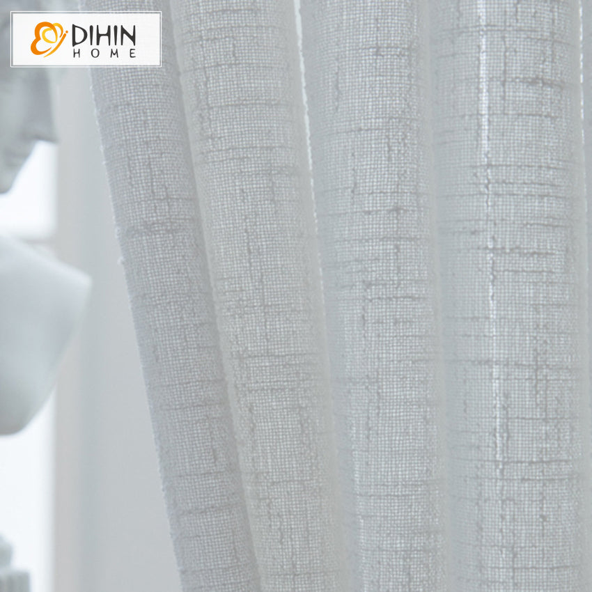DIHIN HOME European Cotton Linen Geometric Embroidered Sheer Curtain,Grommet Window Curtain for Living Room ,52x63-inch,1 Panel Roman Shades Curtains Window Blinds custom curtains blackout curtains curtains for living room sheer curtains curtain fabric linen curtains kitchen curtains velvet curtains pinch pleat curtains bay window curtains outdoor curtains pleated curtains floral curtains dining room curtains kitchen valances drapes for bedroom patio curtains nursery curtains grommet curtains