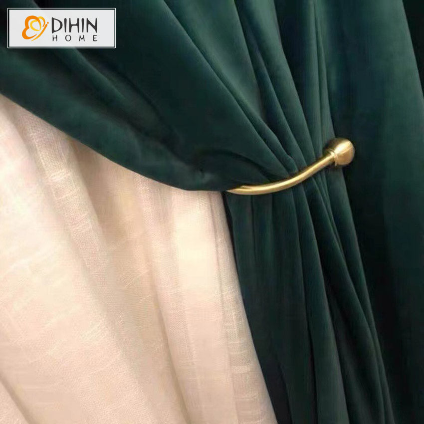DIHIN HOME European Dark Green Color Velvet Fabric,Blackout Grommet Window Curtain for Living Room ,52x63-inch,1 Panel Roman Shades Curtains Window Blinds custom curtains blackout curtains curtains for living room sheer curtains curtain fabric linen curtains kitchen curtains velvet curtains pinch pleat curtains bay window curtains outdoor curtains pleated curtains floral curtains dining room curtains kitchen valances drapes for bedroom patio curtains nursery curtains grommet curtains