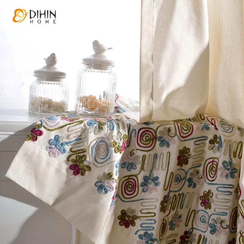 DIHIN HOME European Embroidered Curtain,Blackout Grommet Window Curtain for Living Room ,52x63-inch,1 Panel Roman Shades Curtains Window Blinds custom curtains blackout curtains curtains for living room sheer curtains curtain fabric linen curtains kitchen curtains velvet curtains pinch pleat curtains bay window curtains outdoor curtains pleated curtains floral curtains dining room curtains kitchen valances drapes for bedroom patio curtains nursery curtains grommet curtains