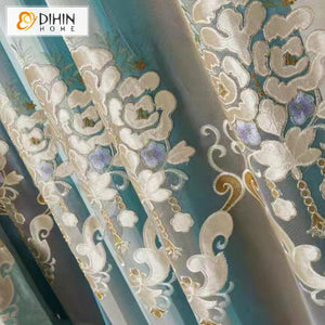 DIHIN HOME European Embroidered High Quality Luxury Valance ,Blackout Curtains Grommet Window Curtain for Living Room ,52x84-inch,1 Panel Roman Shades Curtains Window Blinds custom curtains blackout curtains curtains for living room sheer curtains curtain fabric linen curtains kitchen curtains velvet curtains pinch pleat curtains bay window curtains outdoor curtains pleated curtains floral curtains dining room curtains kitchen valances drapes for bedroom patio curtains nursery curtains grommet curtains