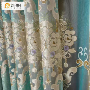 DIHIN HOME European Embroidered High Quality Luxury Valance ,Blackout Curtains Grommet Window Curtain for Living Room ,52x84-inch,1 Panel Roman Shades Curtains Window Blinds custom curtains blackout curtains curtains for living room sheer curtains curtain fabric linen curtains kitchen curtains velvet curtains pinch pleat curtains bay window curtains outdoor curtains pleated curtains floral curtains dining room curtains kitchen valances drapes for bedroom patio curtains nursery curtains grommet curtains