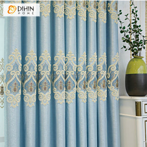 DIHIN HOME European Fashion Embroidered,Blackout Grommet Window Curtain for Living Room ,52x84-inch,1 Panel Roman Shades Curtains Window Blinds custom curtains blackout curtains curtains for living room sheer curtains curtain fabric linen curtains kitchen curtains velvet curtains pinch pleat curtains bay window curtains outdoor curtains pleated curtains floral curtains dining room curtains kitchen valances drapes for bedroom patio curtains nursery curtains grommet curtains