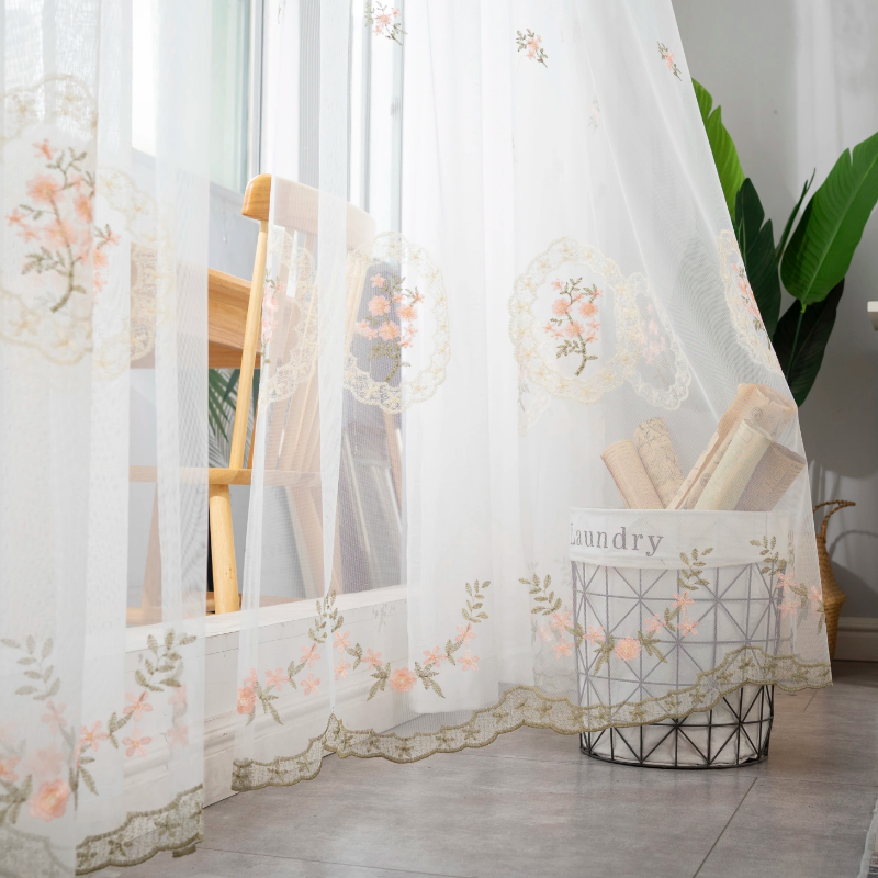 DIHIN HOME European Flowers Embroidered Sheer Curtain, Grommet Window Curtain for Living Room ,52x63-inch,1 Panel Roman Shades Curtains Window Blinds custom curtains blackout curtains curtains for living room sheer curtains curtain fabric linen curtains kitchen curtains velvet curtains pinch pleat curtains bay window curtains outdoor curtains pleated curtains floral curtains dining room curtains kitchen valances drapes for bedroom patio curtains nursery curtains grommet curtains
