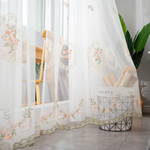 DIHIN HOME European Flowers Embroidered Sheer Curtain, Grommet Window Curtain for Living Room ,52x63-inch,1 Panel Roman Shades Curtains Window Blinds custom curtains blackout curtains curtains for living room sheer curtains curtain fabric linen curtains kitchen curtains velvet curtains pinch pleat curtains bay window curtains outdoor curtains pleated curtains floral curtains dining room curtains kitchen valances drapes for bedroom patio curtains nursery curtains grommet curtains