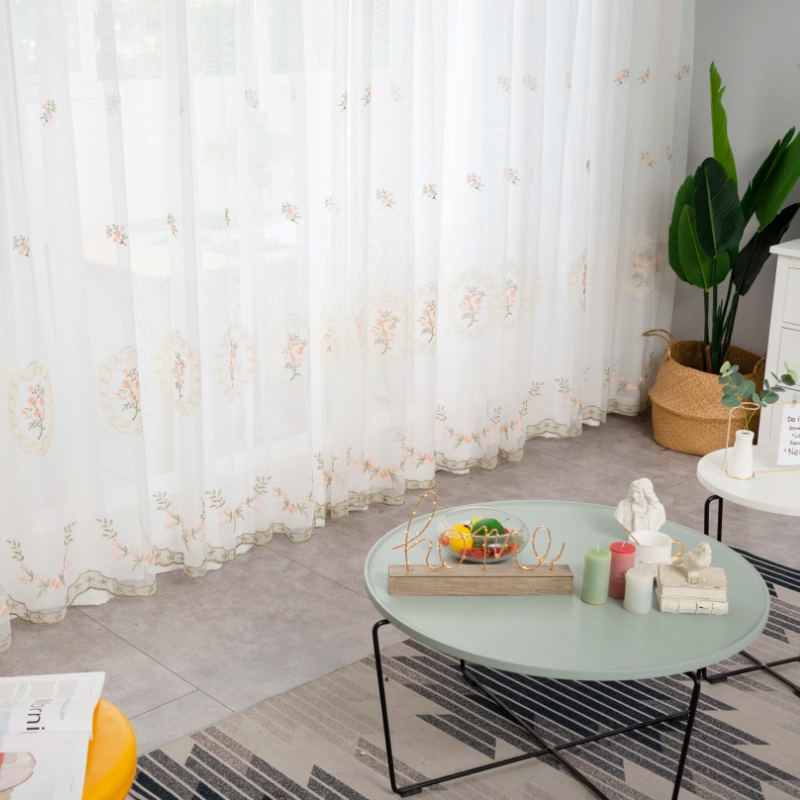 DIHIN HOME European Flowers Embroidered Sheer Curtain, Grommet Window Curtain for Living Room ,52x63-inch,1 Panel Roman Shades Curtains Window Blinds custom curtains blackout curtains curtains for living room sheer curtains curtain fabric linen curtains kitchen curtains velvet curtains pinch pleat curtains bay window curtains outdoor curtains pleated curtains floral curtains dining room curtains kitchen valances drapes for bedroom patio curtains nursery curtains grommet curtains
