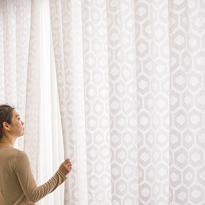 DIHIN HOME European Geometric,Sheer Curtain, Grommet Window Curtain for Living Room ,52x63-inch,1 Panel Roman Shades Curtains Window Blinds custom curtains blackout curtains curtains for living room sheer curtains curtain fabric linen curtains kitchen curtains velvet curtains pinch pleat curtains bay window curtains outdoor curtains pleated curtains floral curtains dining room curtains kitchen valances drapes for bedroom patio curtains nursery curtains grommet curtains