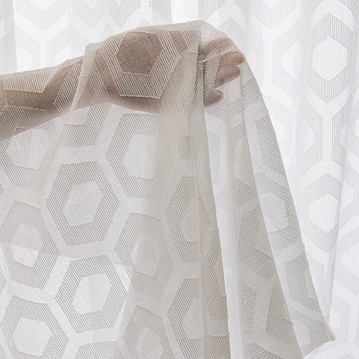DIHIN HOME European Geometric,Sheer Curtain, Grommet Window Curtain for Living Room ,52x63-inch,1 Panel Roman Shades Curtains Window Blinds custom curtains blackout curtains curtains for living room sheer curtains curtain fabric linen curtains kitchen curtains velvet curtains pinch pleat curtains bay window curtains outdoor curtains pleated curtains floral curtains dining room curtains kitchen valances drapes for bedroom patio curtains nursery curtains grommet curtains