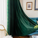 DIHIN HOME European Green Velvet Blackout Curtains With Embroidered Lace,Blackout Grommet Window Curtain for Living Room ,52x63-inch,1 Panel Roman Shades Curtains Window Blinds custom curtains blackout curtains curtains for living room sheer curtains curtain fabric linen curtains kitchen curtains velvet curtains pinch pleat curtains bay window curtains outdoor curtains pleated curtains floral curtains dining room curtains kitchen valances drapes for bedroom patio curtains nursery curtains grommet curtains