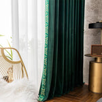 DIHIN HOME European Green Velvet Blackout Curtains With Embroidered Lace,Blackout Grommet Window Curtain for Living Room ,52x63-inch,1 Panel Roman Shades Curtains Window Blinds custom curtains blackout curtains curtains for living room sheer curtains curtain fabric linen curtains kitchen curtains velvet curtains pinch pleat curtains bay window curtains outdoor curtains pleated curtains floral curtains dining room curtains kitchen valances drapes for bedroom patio curtains nursery curtains grommet curtains