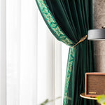 DIHIN HOME European Green Velvet Blackout Curtains With Embroidered Lace,Blackout Grommet Window Curtain for Living Room ,52x63-inch,1 Panel Roman Shades Curtains Window Blinds custom curtains blackout curtains curtains for living room sheer curtains curtain fabric linen curtains kitchen curtains velvet curtains pinch pleat curtains bay window curtains outdoor curtains pleated curtains floral curtains dining room curtains kitchen valances drapes for bedroom patio curtains nursery curtains grommet curtains