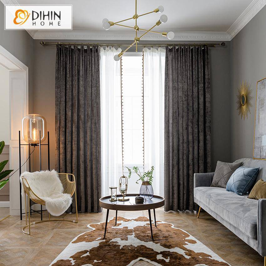 DIHIN HOME European Grey Velvet Curtains,Blackout Grommet Window Curtain for Living Room ,52x63-inch,1 Panel Roman Shades Curtains Window Blinds custom curtains blackout curtains curtains for living room sheer curtains curtain fabric linen curtains kitchen curtains velvet curtains pinch pleat curtains bay window curtains outdoor curtains pleated curtains floral curtains dining room curtains kitchen valances drapes for bedroom patio curtains nursery curtains grommet curtains