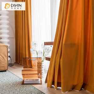 DIHIN HOME European High-end Hermes Orange Curtains,Grommet Window Curtain for Living Room ,52x63-inch,1 Panel Roman Shades Curtains Window Blinds custom curtains blackout curtains curtains for living room sheer curtains curtain fabric linen curtains kitchen curtains velvet curtains pinch pleat curtains bay window curtains outdoor curtains pleated curtains floral curtains dining room curtains kitchen valances drapes for bedroom patio curtains nursery curtains grommet curtains