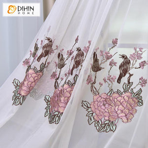 DIHIN HOME European High Precision Embroidered Curtain High Quality Valance ,Blackout Curtains Grommet Window Curtain for Living Room ,52x84-inch,1 Panel Roman Shades Window Curtains Curtains Window Blinds Curtains Drapes linen drapery curtains and drapes windows drapes custom curtains blackout curtains curtains for living room window shades sheer curtains curtain fabric window treatments custom drapery