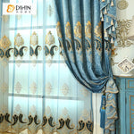 DIHIN HOME European High Quality Blue Color Embroidered Valance ,Blackout Curtains Grommet Window Curtain for Living Room ,52x84-inch,1 Panel Roman Shades Curtains Window Blinds custom curtains blackout curtains curtains for living room sheer curtains curtain fabric linen curtains kitchen curtains velvet curtains pinch pleat curtains bay window curtains outdoor curtains pleated curtains floral curtains dining room curtains kitchen valances drapes for bedroom patio curtains nursery curtains grommet curtains