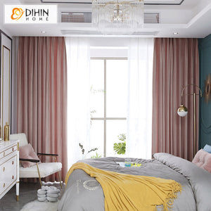 DIHIN HOME European High Quality Velvet Baby Pink Color,Blackout Grommet Window Curtain for Living Room ,52x63-inch,1 Panel Roman Shades Curtains Window Blinds custom curtains blackout curtains curtains for living room sheer curtains curtain fabric linen curtains kitchen curtains velvet curtains pinch pleat curtains bay window curtains outdoor curtains pleated curtains floral curtains dining room curtains kitchen valances drapes for bedroom patio curtains nursery curtains grommet curtains