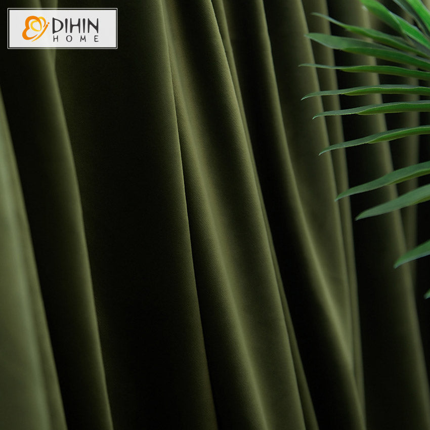 DIHIN HOME European High Quality Velvet Dark Green Color,Blackout Grommet Window Curtain for Living Room ,52x63-inch,1 Panel Roman Shades Curtains Window Blinds custom curtains blackout curtains curtains for living room sheer curtains curtain fabric linen curtains kitchen curtains velvet curtains pinch pleat curtains bay window curtains outdoor curtains pleated curtains floral curtains dining room curtains kitchen valances drapes for bedroom patio curtains nursery curtains grommet curtains