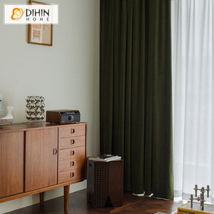 DIHIN HOME European High Quality Velvet Dark Green Color,Blackout Grommet Window Curtain for Living Room ,52x63-inch,1 Panel Roman Shades Curtains Window Blinds custom curtains blackout curtains curtains for living room sheer curtains curtain fabric linen curtains kitchen curtains velvet curtains pinch pleat curtains bay window curtains outdoor curtains pleated curtains floral curtains dining room curtains kitchen valances drapes for bedroom patio curtains nursery curtains grommet curtains