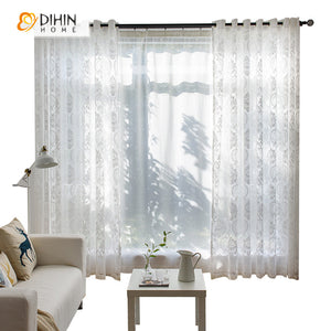 DIHIN HOME European High Quality White Embroidered Sheer Curtain,Grommet Window Curtain for Living Room ,52x63-inch,1 Panel Roman Shades Curtains Window Blinds custom curtains blackout curtains curtains for living room sheer curtains curtain fabric linen curtains kitchen curtains velvet curtains pinch pleat curtains bay window curtains outdoor curtains pleated curtains floral curtains dining room curtains kitchen valances drapes for bedroom patio curtains nursery curtains grommet curtains
