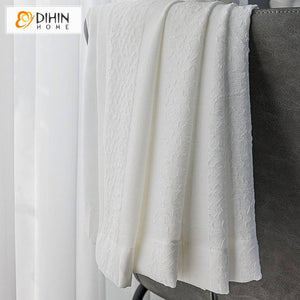 DIHIN HOME European High Quality White Jacquard Sheer Curtain,Grommet Window Curtain for Living Room ,52x63-inch,1 Panel Roman Shades Curtains Window Blinds custom curtains blackout curtains curtains for living room sheer curtains curtain fabric linen curtains kitchen curtains velvet curtains pinch pleat curtains bay window curtains outdoor curtains pleated curtains floral curtains dining room curtains kitchen valances drapes for bedroom patio curtains nursery curtains grommet curtains