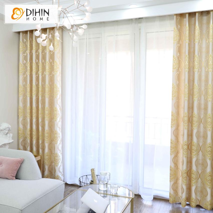 DIHIN HOME European Jacquard Curtains ,Blackout Grommet Window Curtain for Living Room ,52x63-inch,1 Panel Roman Shades Curtains Window Blinds custom curtains blackout curtains curtains for living room sheer curtains curtain fabric linen curtains kitchen curtains velvet curtains pinch pleat curtains bay window curtains outdoor curtains pleated curtains floral curtains dining room curtains kitchen valances drapes for bedroom patio curtains nursery curtains grommet curtains