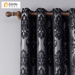 DIHIN HOME European Jacquard Curtains ,Blackout Grommet Window Curtain for Living Room ,52x63-inch,1 Panel Roman Shades Curtains Window Blinds custom curtains blackout curtains curtains for living room sheer curtains curtain fabric linen curtains kitchen curtains velvet curtains pinch pleat curtains bay window curtains outdoor curtains pleated curtains floral curtains dining room curtains kitchen valances drapes for bedroom patio curtains nursery curtains grommet curtains