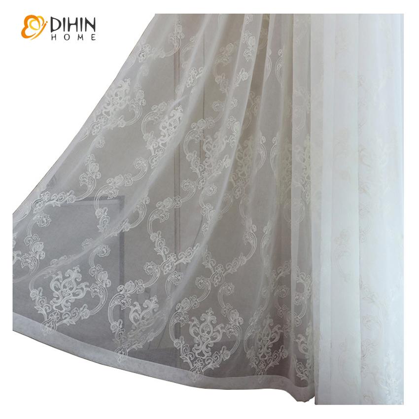 DIHIN HOME European Jacquard Embroidered Sheer Curtain, Grommet Window Curtain for Living Room ,52x63-inch,1 Panel Roman Shades Curtains Window Blinds custom curtains blackout curtains curtains for living room sheer curtains curtain fabric linen curtains kitchen curtains velvet curtains pinch pleat curtains bay window curtains outdoor curtains pleated curtains floral curtains dining room curtains kitchen valances drapes for bedroom patio curtains nursery curtains grommet curtains
