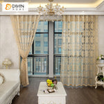 DIHIN HOME European Jacquard,Sheer Curtain,Grommet Window Curtain for Living Room ,52x63-inch,1 Panel Curtains custom curtains blackout curtains curtains for living room curtain fabric linen curtains