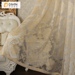 DIHIN HOME European Jacquard,Sheer Curtain,Grommet Window Curtain for Living Room ,52x63-inch,1 Panel Curtains custom curtains blackout curtains curtains for living room curtain fabric linen curtains