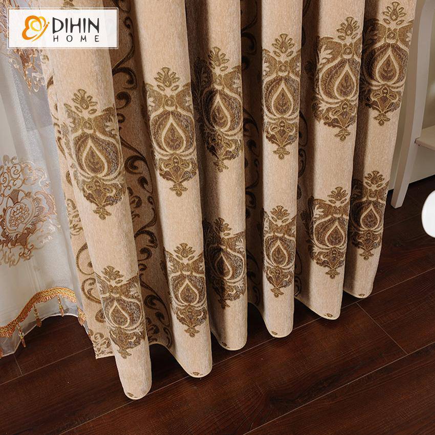 DIHIN HOME European Jacquard Sytle Thickness Fabric,Blackout Grommet Window Curtain for Living Room ,52x63-inch,1 Panel Roman Shades Curtains Window Blinds custom curtains blackout curtains curtains for living room sheer curtains curtain fabric linen curtains kitchen curtains velvet curtains pinch pleat curtains bay window curtains outdoor curtains pleated curtains floral curtains dining room curtains kitchen valances drapes for bedroom patio curtains nursery curtains grommet curtains