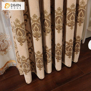 DIHIN HOME European Jacquard Sytle Thickness Fabric,Blackout Grommet Window Curtain for Living Room ,52x63-inch,1 Panel Roman Shades Curtains Window Blinds custom curtains blackout curtains curtains for living room sheer curtains curtain fabric linen curtains kitchen curtains velvet curtains pinch pleat curtains bay window curtains outdoor curtains pleated curtains floral curtains dining room curtains kitchen valances drapes for bedroom patio curtains nursery curtains grommet curtains