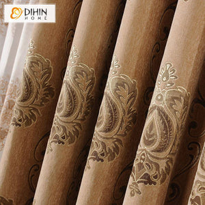 DIHIN HOME European Jacquard Sytle Thickness Fabric,Blackout Grommet Window Curtain for Living Room ,52x63-inch,1 Panel Roman Shades Curtains Window Blinds custom curtains blackout curtains curtains for living room sheer curtains curtain fabric linen curtains kitchen curtains velvet curtains pinch pleat curtains bay window curtains outdoor curtains pleated curtains floral curtains dining room curtains kitchen valances drapes for bedroom patio curtains nursery curtains grommet curtains