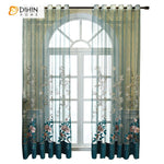 DIHIN HOME European Luxury Blue Embroidered Sheer Curtain, Grommet Window Curtain for Living Room ,52x63-inch,1 Panel Roman Shades Curtains Window Blinds custom curtains blackout curtains curtains for living room sheer curtains curtain fabric linen curtains kitchen curtains velvet curtains pinch pleat curtains bay window curtains outdoor curtains pleated curtains floral curtains dining room curtains kitchen valances drapes for bedroom patio curtains nursery curtains grommet curtains