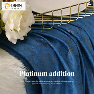 DIHIN HOME European Luxury Blue Jacquard ,Blackout Grommet Window Curtain for Living Room ,52x63-inch,1 Panel Roman Shades Curtains Window Blinds custom curtains blackout curtains curtains for living room sheer curtains curtain fabric linen curtains kitchen curtains velvet curtains pinch pleat curtains bay window curtains outdoor curtains pleated curtains floral curtains dining room curtains kitchen valances drapes for bedroom patio curtains nursery curtains grommet curtains