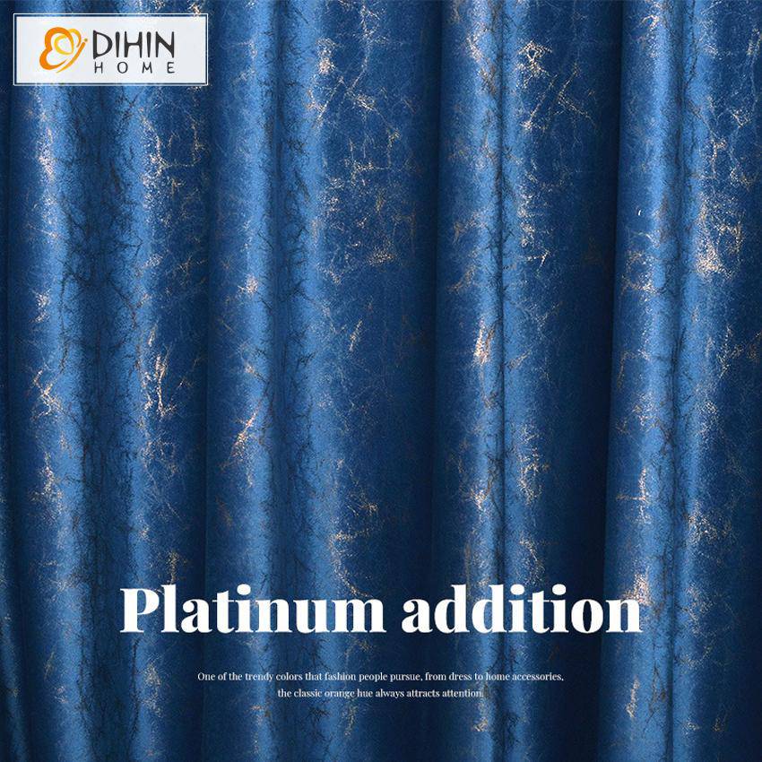 DIHIN HOME European Luxury Blue Jacquard ,Blackout Grommet Window Curtain for Living Room ,52x63-inch,1 Panel Roman Shades Curtains Window Blinds custom curtains blackout curtains curtains for living room sheer curtains curtain fabric linen curtains kitchen curtains velvet curtains pinch pleat curtains bay window curtains outdoor curtains pleated curtains floral curtains dining room curtains kitchen valances drapes for bedroom patio curtains nursery curtains grommet curtains
