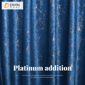 DIHIN HOME European Luxury Blue Jacquard ,Blackout Grommet Window Curtain for Living Room ,52x63-inch,1 Panel Roman Shades Curtains Window Blinds custom curtains blackout curtains curtains for living room sheer curtains curtain fabric linen curtains kitchen curtains velvet curtains pinch pleat curtains bay window curtains outdoor curtains pleated curtains floral curtains dining room curtains kitchen valances drapes for bedroom patio curtains nursery curtains grommet curtains