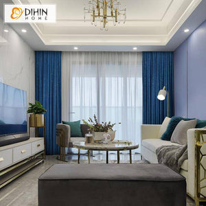 DIHIN HOME European Luxury Blue Jacquard ,Blackout Grommet Window Curtain for Living Room ,52x63-inch,1 Panel Roman Shades Curtains Window Blinds custom curtains blackout curtains curtains for living room sheer curtains curtain fabric linen curtains kitchen curtains velvet curtains pinch pleat curtains bay window curtains outdoor curtains pleated curtains floral curtains dining room curtains kitchen valances drapes for bedroom patio curtains nursery curtains grommet curtains
