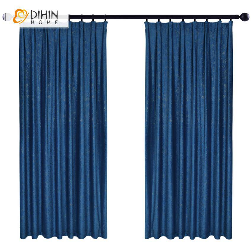 DIHIN HOME European Luxury Blue Jacquard ,Blackout Grommet Window Curtain for Living Room ,52x63-inch,1 Panel Roman Shades Curtains Window Blinds custom curtains blackout curtains curtains for living room sheer curtains curtain fabric linen curtains kitchen curtains velvet curtains pinch pleat curtains bay window curtains outdoor curtains pleated curtains floral curtains dining room curtains kitchen valances drapes for bedroom patio curtains nursery curtains grommet curtains